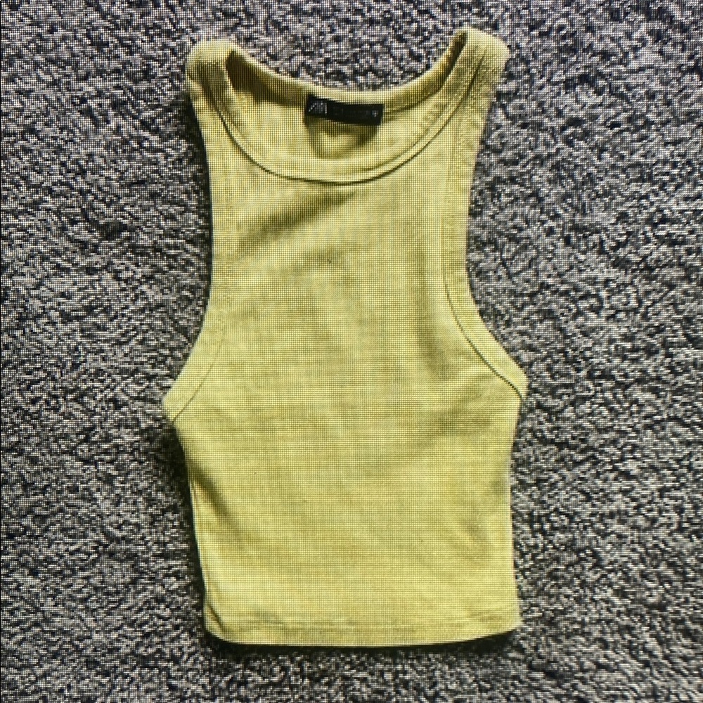 Yellow Sleeveless Crop Top